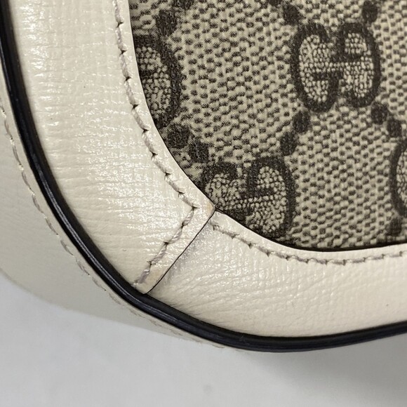 Gucci GG Supreme Sherry Line Horsebit Shoulder Bag 658574 Brown and White Wom... - Picture 10 of 11